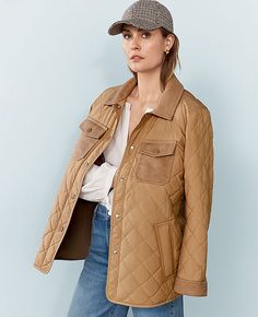 Elevate your weekend wardrobe with the Ann Taylor Weekend Quilted Mixed Media Field Jacket. This stylish piece combines functionality with fashion-forward details, making it a versatile addition to your collection. 

- **Size**: XS
- **Color**: Perfect Camel
- **Gender**: Female
- **Material**: Shell: 100% Polyester; Collar, Cuff, & Placket: 62% Polyester, 31% Wool, 7% Other Fibers; Lining & Filling: 100% Polyester
- **Fit**: Straight fit
- **Length**: 28 inches long
- **Features**: Point collar Light Fall Jacket, Ann Taylor Petite, Womens Quilted Jacket, Petite Jacket, Style Inspiration Fall, Weekend Style, Military Inspired, Field Jacket, Petite Fashion