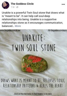 Twin soul stone Unakite Crystal Meaning, Unakite Crystal, Black Pinterest, Soul Stone, Gemstones And Crystals, Best Crystals, Crystal Power