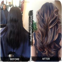 reverse balayage - Google Search going to do something similar, with darker brown or black Ombre Highlights, Balayage Ombre, New Hair Colors, Brown Hair Colors, Brunette Hair, Short Haircuts