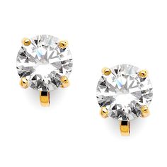 PRICES MAY VARY. LUXURY STYLE: Genuine 14K Gold Plating for Endless Shine and Durability with the Look of Fine Jewelry PERFECT SIZE: 8mm Cubic Zirconia Clip Earrings with Comfort Back Clips, 2 Cwt Each Crystal, 5/16" Diameter, 4-Pronged Setting QUALITY DESIGN: Top Quality Cubic Zirconia for Diamond-like Brilliance MADE WITH LOVE: Designed, Manufactured and Packaged by Mariell, a USA-Based Woman Owned Company READY FOR GIFT GIVING: Beautifully Packaged in Luxurious Embossed Mariell Designs Black Emerald Green Earrings, Wedding Clip, Gold Bar Earrings, Emerald Earrings Studs, Gold Clips, Classic Earrings, Cz Jewelry, Emerald Earrings, Green Earrings