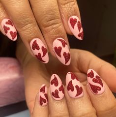 Maxey Golden Modern Nail Designs Heart Designs, Flamingo Pink, Lovey Dovey, Glitter Hearts, Charcoal Black