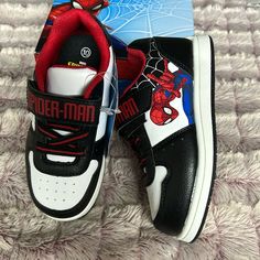 Marvel Spider Man Sneakers Multicolor Closed Toe Synthetic Sneakers, Red Slip-on Sneakers With Round Toe, Multicolor Synthetic Closed Toe Sneakers, High-top Skate Shoes With Elastic Laces, Streetwear Non-slip Closed Toe Sneakers, Non-slip Sneakers For Streetwear, Non-slip Sneakers For Streetwear With Closed Toe, Non-slip Streetwear Sneakers, Non-slip Streetwear Sneakers With Closed Toe