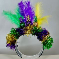 Disco Babies Mardi Gras Headpiece Mardi Gras Headpiece, Mardi Gras Throws, Mardi Gras Dress, Mardi Gras Colors, King Cake Baby, Mardi Gras Crafts, Mardi Gras Outfits, Mardi Gras Costumes, Mardi Gras Decorations