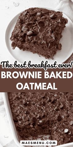 the best breakfast ever brownie baked oatmeal