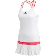 Chase Every Point In This Tennis Dress In White. Gentle Pastels Meet Top-Notch Performance In This Dress, Which Is Designed Specifically For The 2020 Us Open! The Colorblocking Works With The Modern Y-Back Style Beautifully, With The Plisse-Fabric Hem Adds Textural Detail. The Y-Elastic Is Made With Mesh To Keep The Air Flowing, And To Keep You Cool And Calm. With A Built-In Bra, And Separate Shorties That Come With The Package, This Dress Is All You Need To Take Control Of The Match! Adidas Tennis Dress, Fem Outfits, Tennis Dresses, Marimekko Dress, Adidas Dress, Plisse Fabric, Nyc Dresses, Nylon Dress, Golf Dresses