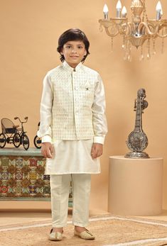 **Specifications : Please visit our brand store for more collection. StitcheryUK.etsy.com  If you need Father and Son same outfits we can make by customised for that kindly message me. Top Details Color- Lemon Multi, Fabric - Soft Blended Embroidered Fabric Bottom Details Color- Lemon, Fabric - Blended Slik , Style - Elastic Pant Package Include :INCLUDES 1 BANDI, 1 KURTA AND 1 PANT. Turban ,Mojari And Other Accessories Are Not Sold Along With The Dress. CARE: DRY CLEAN ONLY *Additional Informat Festive Cream Sets For Transitional Season, Cream Long Sleeve Nehru Jacket For Festive Occasions, Festive Ceremony Kurta With Chikankari Embroidery, Festive Chikankari Embroidery Kurta For Ceremony, Festive Chikankari Embroidered Kurta For Ceremony, Festive Embroidered Long Sleeve Suits, Festive Embroidered Cream Sets, Festive Cream Embroidered Set, Embroidered Long Sleeve Suits For Diwali