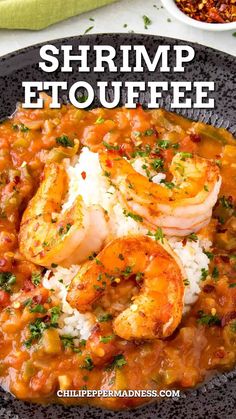 Shrimp Etouffee served in a big plate topped with three big shrimp. Crawfish Etoufee Recipe, Creole Dishes, Etouffee Recipe, Creole Food, Shrimp Etouffee, Cajun Seafood, New Orleans Recipes, Cajun Dishes, Cajun Creole Recipes