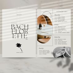 a brochure is shown with an image of a table and wine glass on it