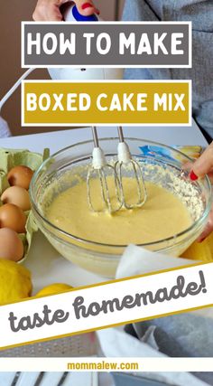 how to make boxed cake mix in a glass bowl with whisk attachments