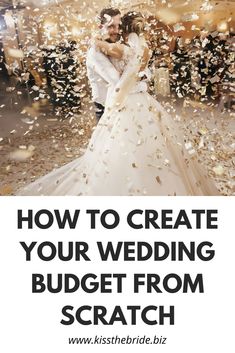 a bride and groom are surrounded by confetti