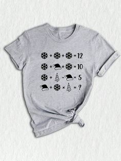 This Funny Math Problems Christmas Shirt is the perfect gift for any math teacher or math nerd in your life! It's a great way to show how much you care, and it's sure to put a smile on their face. Give the gift of laughter this Christmas with this Funny Math Problems Christmas Shirt!Funny Math Problems Christmas Shirt, Math Teacher Christmas Gift, Teacher Christmas Tee, Math Nerd Christmas Gift Athletic Heather Casual  Short Sleeve  Animal,Cartoon,Christmas,Colorblock,Figure,Geometric,Graphic,Letter,Striped,Plants,Textured Pattern    Women Clothing, size features are:Bust: ,Length: ,Sleeve Length: Nerd Christmas Gifts, Nerd Christmas, Teacher Christmas Gift, Plant Texture, Christmas Shirt Funny, Funny Math, Cartoon Christmas, Math Humor, Math Problems