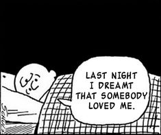 an image of a cartoon sleeping on a bed with the caption snoopy sure does like peanut butter