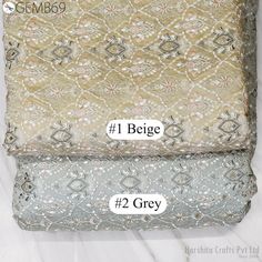 three different types of fabric with the same color and pattern on each one, two grey