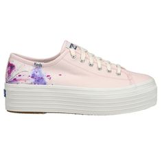 A platform sneaker ready to take your style to the highest of heights. You asked for ever-higher platform sneakers and we delivered with our Triple Ups 1.5-inch platform bottom attached to a chic and sporty sneaker silhouette. With a colorful splash of abstract florals on the heels, these instant classics are the perfect complement to everything from leggings to LBDs. Size: one size.  Color: Pink.  Gender: female.  Age Group: adult. Sneaker Silhouette, Sporty Sneakers, Platform Sneaker, Athletic Sneakers, Platform Sneakers, Keds, Casual Sneakers, Gender Female, Clothing And Shoes