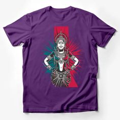 Traditional Indian Goddess Art T-Shirt, Vibrant Red and White Graphic Tee, Cultural Folklore Fashion, Unisex Apparel Male T-Shirt Custom graphic T-Shirt.Customize your color Indian Goddess Art, Red And White Graphic Tee, Folklore Fashion, Indian Goddess, White Graphic Tee, Goddess Art, Art T Shirt, Traditional Indian, Male T Shirt