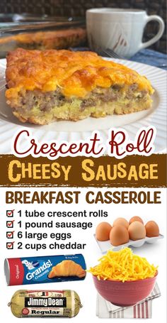 cheesey sausage breakfast casserole recipe with eggs