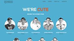 the web page for we're cute, featuring several people in different poses and colors