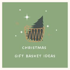 a christmas gift basket with a tree in it