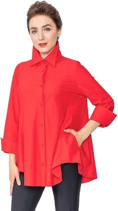 IC Collection Relaxed High-Low Blouse - 3778B at Amazon Women’s Clothing store High Low Blouse, Evening Wear, Clothing Store, Timeless Fashion