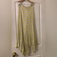 This Skirt Is Brand New, Never Worn, And Is Pleated Midi Length With Asymmetrical Hem. Zara Yellow Bottoms For Vacation, Zara Bottoms With Asymmetrical Hem For Summer, Zara Pleated Maxi Skirt For Spring, Zara Asymmetrical Hem Bottoms For Summer, Chic Yellow Maxi Skirt For Spring, Yellow Relaxed Fit Maxi Skirt For Spring, Spring Pleated Maxi Skirt With Asymmetrical Hem, Casual Yellow Maxi Skirt For Summer, Yellow Skirted Bottoms For Spring