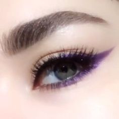 (paid link) Click image to review more details. Makeup Purple, Makeup Asian, Drag Make-up, Purple Eye Makeup, Cat Eye Makeup, School Makeup, Makeup Hacks, Asian Eye Makeup, Purple Reign