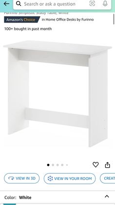 a white desk with an amazon price tag on the top and below it is a photo of