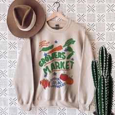 Kidcore Clothing, Sweatshirt Aesthetic, Retro Sweater, Gifts For Farmers, Cottagecore Aesthetic, Sweater Gift, Indie Outfits, Retro Illustration, Perfect Gift For Her