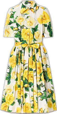 Designer Floral Print Dresses For Spring, Designer Cotton Dresses For Spring, Designer Cotton Spring Dresses, Designer Printed Summer Dresses, Designer Summer Dresses For Daywear, Designer Spring Daywear Dresses, Dolce Gabbana Belt, Net A Porter, Cotton Poplin