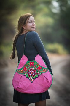 Vintage Embroidery and Leather Bag Large Pink Boho Purse - Etsy Boho Purse, Boho Purses, Hobo Bags, Pink Boho, Vintage Embroidery, Leather Bags, Girls Best Friend, Large Bags, Leather Bag