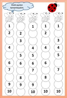 a printable counting sheet for children with ladybugs and numbers to 10 on it