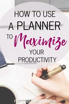 a person writing on a piece of paper with the words how to use a planner to minimize