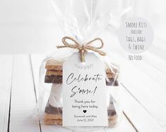 Fully Assembled Smores Kits Wedding/part Favors - Etsy Recipe Box Design, Smores Favors, Hippie Baby Shower, Smores Kits, Baby Shower Tags, Favour Tags Template, Printable Favor Tags, Love Tag