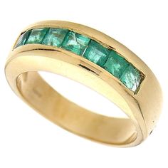 Band ring made of 18kt yellow gold with natural carré-cut emeralds Welcome to our jewelry collection, where every piece tells a story of timeless elegance and unparalleled craftsmanship. As a family-run business in Italy for over 100 years, we pride ourselves on creating exceptional jewelry that is not only beautiful, but also embodies the rich history and culture of our country. We understand that purchasing jewelry is an investment, which is why we are dedicated to providing you with the best Timeless Yellow Gold Emerald Ring, Luxury Yellow Gold Emerald Ring For Formal Occasions, Luxury Channel Set Emerald Ring For Anniversary, Timeless Polished Emerald Ring, Luxury Yellow Gold Emerald Ring For Anniversary, Timeless Rectangular Prong Set Emerald Ring, Timeless Rectangular Emerald Ring With Prong Setting, Formal Emerald Yellow Gold Rings, Luxury Green Channel Set Rings