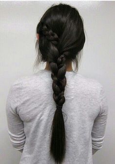 Asian Hair Braid, Simple Volleyball Hairstyles, Volleyball Hair, Single Braid, Easy Hairstyles For Medium Hair, Hairstyles For Medium Hair, Work Hairstyles