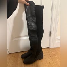 In Amazing Condition Worn Only A Handful Of Times Black Leather Over-Knee Heel Height: 0.8", 20 Mm Size 7 Over Knee Boots, Stuart Weitzman Shoes, Over The Knee Boots, Over The Knee, Stuart Weitzman, Knee Boots, Heel Height, Black Leather, Size 7