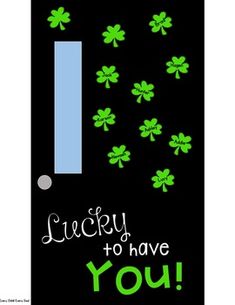 lucky to have you door hanger with shamrocks on the front and back side