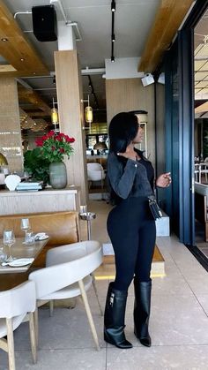 Going Out Winter Outfits Night Club, Thick Outfits, 2023 Clothes, Best Fall Outfits, Black Boots Outfit, Soft Life, Black Outfits, Grown Women, Trendy Fall Outfits