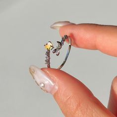 📌 Please Note: When adjusting the ring, please squeeze or expand the ring body slowly and gently. 💎 Materials: 14k White Gold Electroplated - more durable than regular platings Cubic Zirconia Eco Resin 📐 Size: Adjustable Open Design - Size 5+ Check Please, In Icon, Eco Resin, Open Design, The Ring, Artisan Jewelry, Nature Inspiration, Cubic Zirconia, Perfect Fit