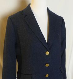 Talbots Navy Blazer Blue Wool Jacket Shetland Aberdeen Size 12 #Talbots #SuitJacketBlazer Navy Blue Blazer, Blazer Blue, Shetland Wool, Printed Blazer, Calvin Klein Women, Navy Blazer, Bell Sleeve Blouse, Aberdeen