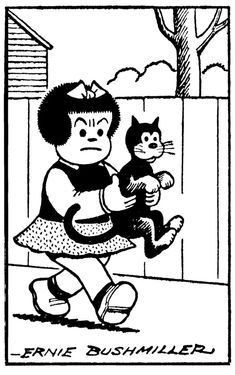 a black and white drawing of a girl holding a cat