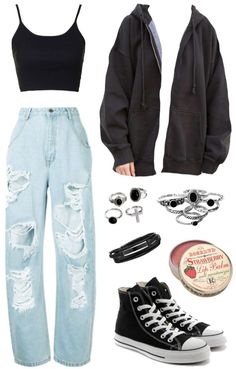 Outfit Ideas Converse High Tops, 2010s Tumblr Outfits, 19 Year Old Outfits, Black Converse Aesthetic Outfit, Tomboy Girl Outfits, Shameless Outfit Aesthetic, Black Tomboy Outfits, Aesthetic Tomboy Outfits, Aesthetic School Outfits Highschool