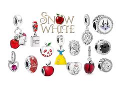 Disney Pandora Bracelet, Charms Disney, Pandora Charms Disney, Pandora Bracelet Designs, Pop Jewelry, Disney Bracelet, Disney Belle, Disney Princess Snow White