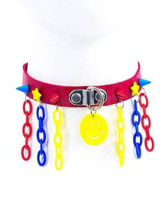 Fun Time Choker Necklace - In Control Clothing Poison Berries, Kidcore Y2k, Colorful Shorts, Kid Core, Red Band, Fun Time, Kawaii Clothes, Character Outfits, Online Accessories