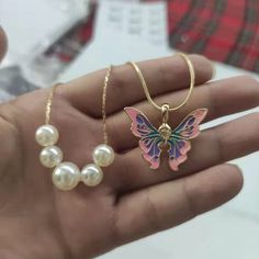 Mode dame schmetterling halskette Thai mode schmetterling perlenkette doppel kragen kette schmuck Fairytopia Mermaidia, Aesthetic Butterfly, Ocean Necklace, Double Necklace, Pearl Chain Necklace, Collar Chain, Fairy Jewelry, Butterfly Pendant Necklace, Butterfly Bracelet