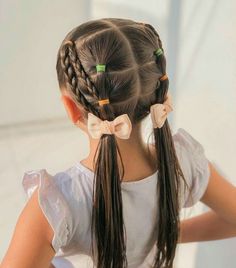 Girls School Hairstyles Kids, Single Braid Ponytail, Preschool Hairstyles, Easy Braided Hairstyles For Kids, Daughter Hairstyles