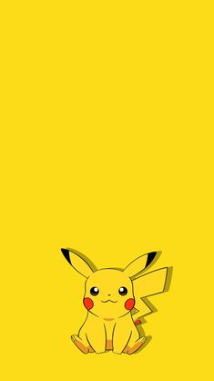 the pikachu pokemon wallpaper is yellow and has black ears on it's head