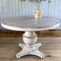 Beaumont Table - A Cottage in the City Farmhouse Pedestal Table, Round Cottage, Painted Fox Home, Painted Kitchen Tables, Round Kitchen Table, Farmhouse Style Table, Casual Dining Rooms, French Country Design, Table Makeover