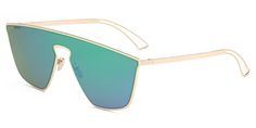 Green, blue and purple sunglasses! Rimless Shield Sunglasses With Mirrored Lenses, Modern Metal Frame Shield Sunglasses For Parties, Spring Shield Sunglasses With Mirrored Lenses, Spring Shield Sunglasses With Mirrored Glass Lenses, Purple Sunglasses, Fashion Mirror, Green Square, Brow Bar, New Sunglasses