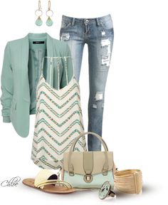 I'll take this outfit for Easter church please (with non-ripped jeans)! - "Spring Fresh" by chloe-813 on Polyvore Stitch Fix Outfits, Casual Outfit, Passion For Fashion, Spring Summer Fashion, Spring Fashion