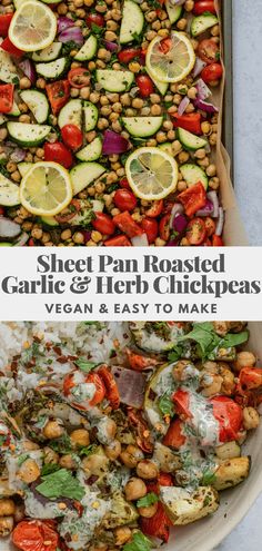 sheet pan roasted garlic and herb chickpeas with vegan and easy to make